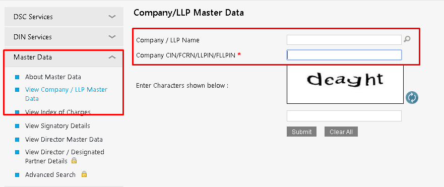 company master data