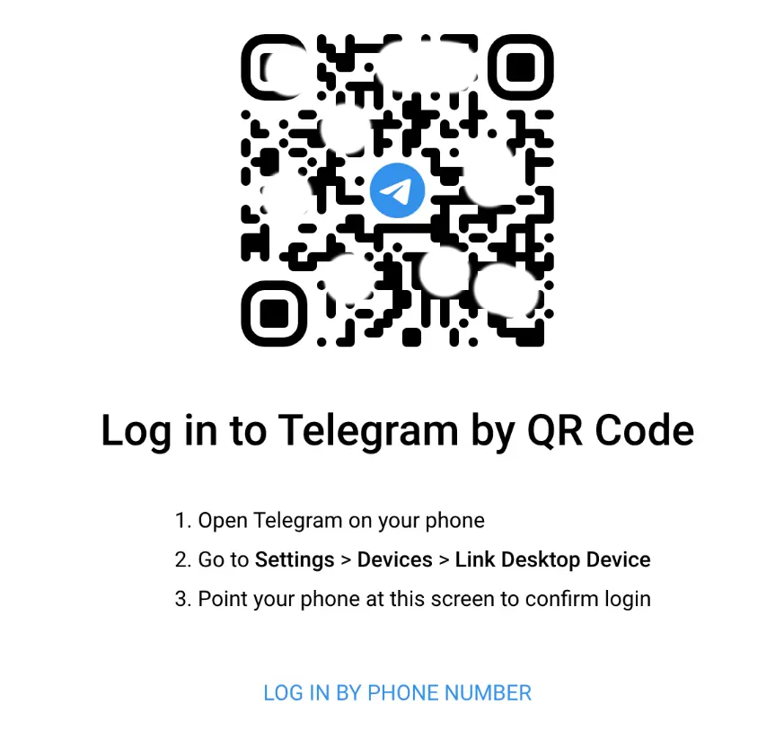 telegram web for pc chrome qr code